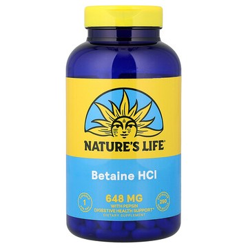 Nature's Life, 甜菜鹼鹽酸鹽，648 毫克，250 粒膠囊
