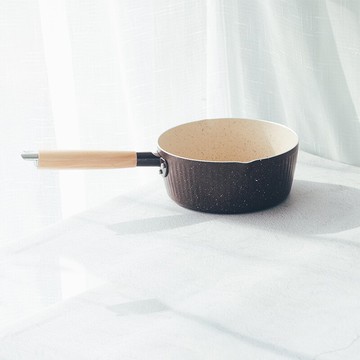 日式一人食寶寶輔食奶鍋燃氣電迷你小煮鍋不粘泡面鍋單木柄雪平鍋