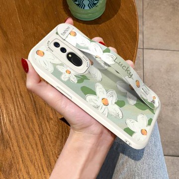 適用OPPOA9手機殼小清新花朵手腕帶K12Plus全包A11X軟硅膠K10pro日韓支架高級k9s皮k7保護套女新款K13turbo