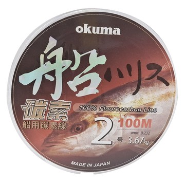okuma 寶熊釣具 碳索碳纖線 漁師指定 2號  100m  1捲  透明