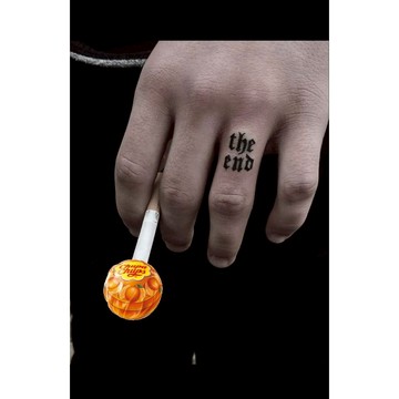 「結束了」the end 紋身貼紙 微刺青 輕紋身 打卡 超美 小紅書 抖音 同款 網美 紋身貼 抖音 手寫 文字 草書