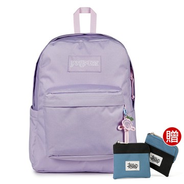 JANSPORT SUPERBREAK PLUS CHARMED 校園系列限量吊飾款後背包 -柔和紫