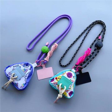 小紅書爆款手機殼斜挎掛繩帶墊片三角形包包掛件可調長短斜背掛繩