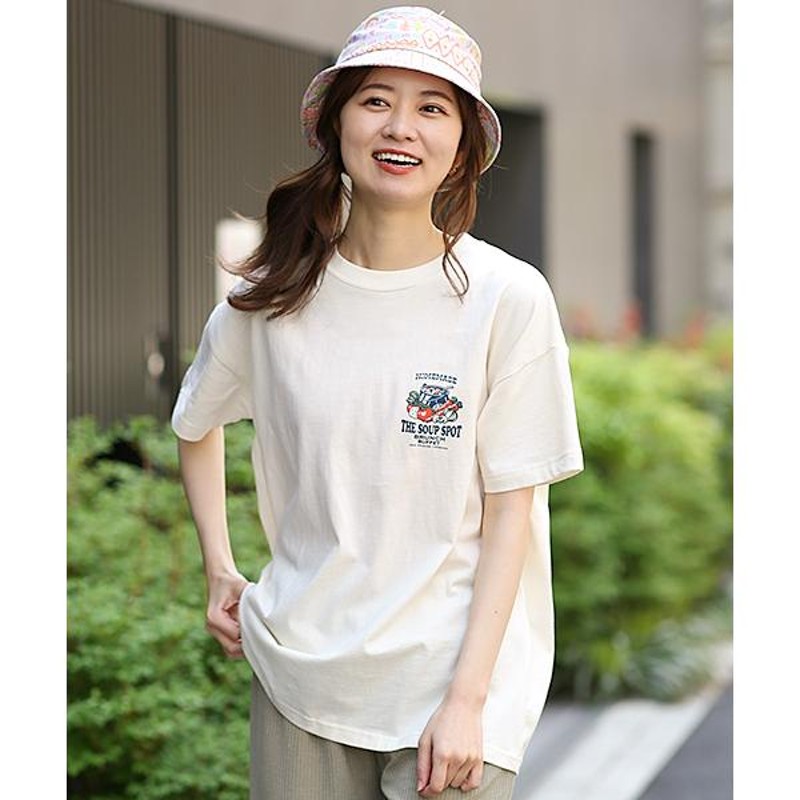 EDWIN Tシャツ トップス カットソー レディース 春 夏 半袖 ロゴ