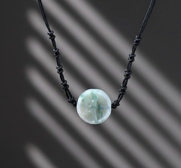 【願‧平安】冰種飄花翡翠平安牌 | 天然緬甸A貨翡翠 | 送禮