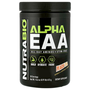 NutraBio, Alpha EAA，桃茶，0.91 磅（413 克）