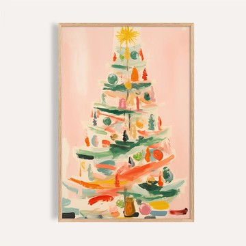 歡樂耶誕風格 / 柔光聖誕樹 節慶掛畫 海報 無框畫