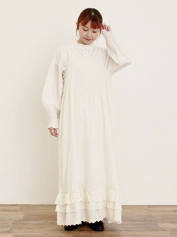 蕾絲下襬荷葉層次造型吊帶洋裝(0F001114510) - Samansa Mos2