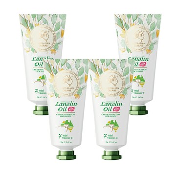 澳洲 G&M 花漾水潤綿羊油護手霜含維他命E(70g/支 4入組)