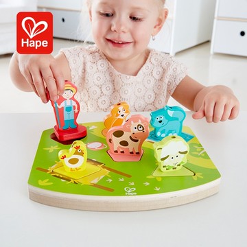 德國Hape 快樂農場有聲立體拼圖