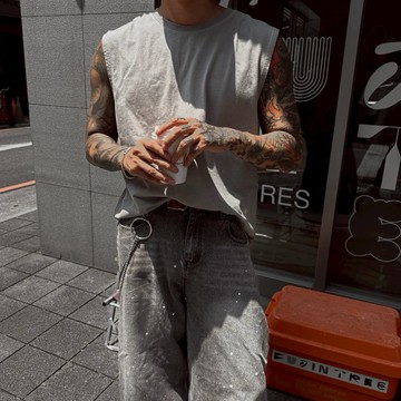 【APPAREL】街頭洗舊寬鬆無袖背心