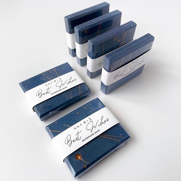 快速出貨|大理石紋鎏金手工皂-深藍60g|防疫實用婚禮小物禮贈品