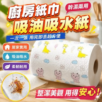廚房紙巾吸油吸水紙食用一次性擦手紙懶人抹布幹濕兩用濕巾一整箱 廚房抹布 家用抹布 拋棄式抹布