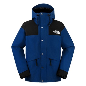 The North Face 北臉 外套 男款 運動連帽外套 衝鋒衣 防潑水 美規 M RETRO 1986 黑藍 NF0A8AKJF1T