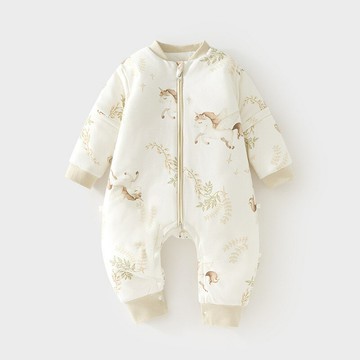 嬰兒恒溫睡袋加棉秋冬120克夾棉寶寶分腿睡衣新生兒拉鏈式多功能鑫弘-萌寶童裝可開發票