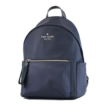 KATE SPADE 高密度尼龍拉鍊後背包-海軍藍/中
