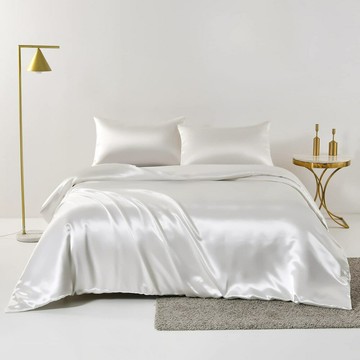 床包組 三件組 四件組  床單被套枕套床包 家用寢具外貿純色色丁仿真絲蠶絲四件套簡約床單床笠枕套床上用品