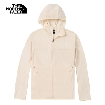 The North Face北面女款米白色舒適透氣連帽外套｜8EYHQLI
