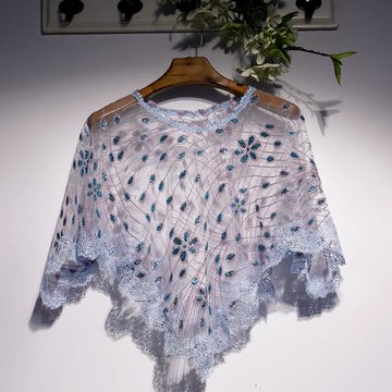 新款套頭蕾絲披肩 百搭時尚年會搭配 防嗮斗篷坎肩短款時尚小外套