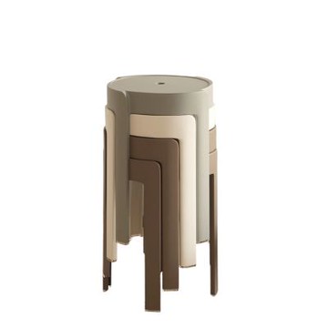 【匠俱】加厚防滑防裂PP塑料椅 家用商用洽談椅休閒椅 現代簡約高圓凳 可堆疊收納椅 加寬凳面久坐舒服