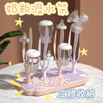 ❤️台灣現貨❤️多功能瀝水防塵架 晾乾架 瀝水架 樹形 便攜晾乾架 可拆裝懸掛收納架 奶瓶收納架 濾水架收納盒 水杯架