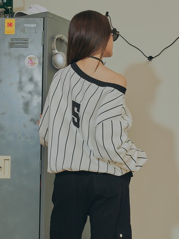 美式賽車斜肩上衣