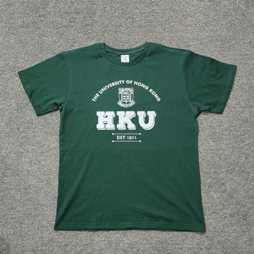 純棉夏季中國香港大學HKU寬松文化衫T恤校服學生禮品男女字母短袖