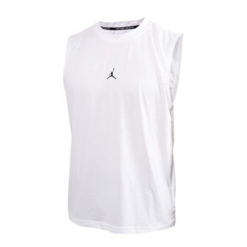 NIKE 男JORDAN運動背心-DRI-FIT 上衣 休閒 慢跑 訓練 喬丹 IF0890-100 白黑
