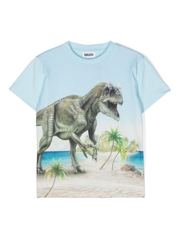 Molo - Roxo graphic-print T-shirt - kids - Organic Cotton - 116 - Blue