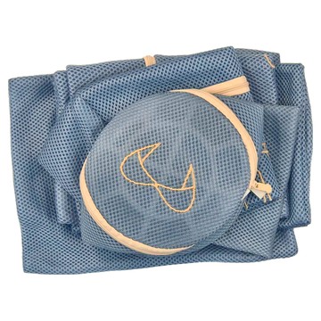 日式加厚雙層洗衣袋 Set 六件組 藍色 網狀  1組