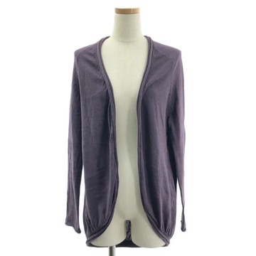 YOHJI YAMAMOTO +NOIR  2014春夏款 | 純棉無扣針織開襟衫 | 2號 | 紫色 | 女款