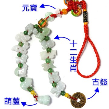 【168開運坊】十二生肖系列【增加財運/貴人/天然十二生肖吊飾一套+葫蘆+銅錢】開光/擇日