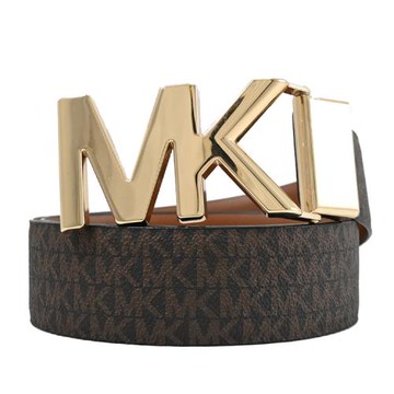 MICHAEL KORS 滿版小印花雙頭皮帶禮盒組.深咖/咖