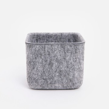 伊登毛氈收納籃 方型淺灰