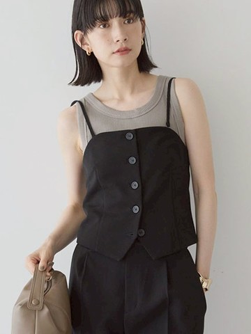 2WAY率性可拆式肩帶合身前扣背心(0H000598600) - AMERICAN HOLIC