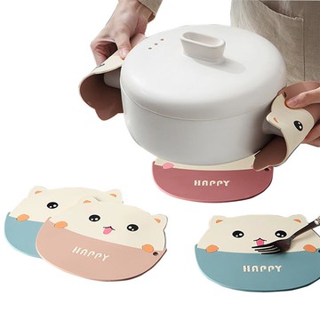 【嵐楓居家】加厚防燙隔熱造型硅膠墊-15X16cm/3色一組 _廠商直送