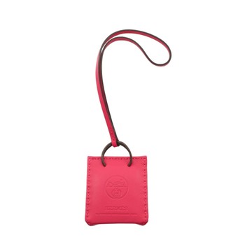 HERMES 愛馬仕 墨西哥粉色 Agneau Milo 羊皮 提袋造型 Sac Orange 掛飾 Y刻 【二手名牌BRAND OFF】