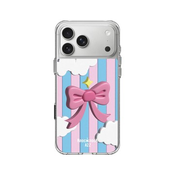 iPhone 17 Pro Max Clear Case（相機按鈕） 透明 - Knock Knock A2Z - 漂浮雲朵蝴蝶結餅乾