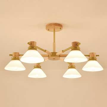 原木北歐風格客廳吊燈飾簡約現代創意日式木藝書房餐廳臥室吊燈具