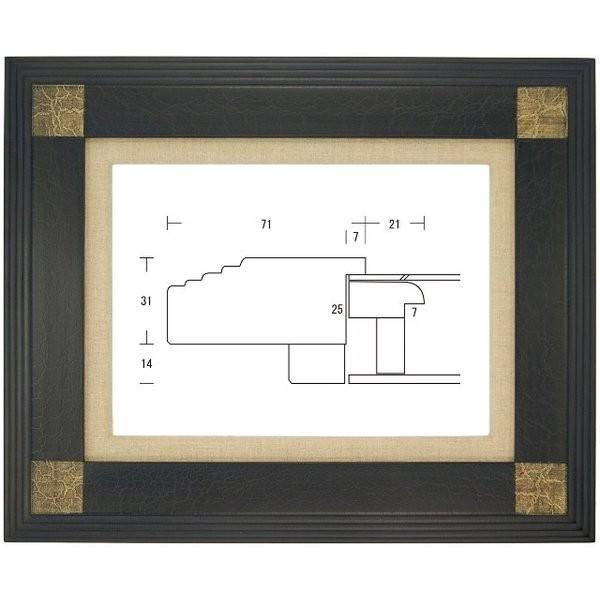 額縁 油彩額縁 油絵額縁 木製フレーム 亜土マット付 青黒 サイズM80