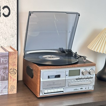 復古多功能10合1黑膠唱片機留聲機CD機懷舊磁帶機FM收音客廳擺件【Snowbelle優選】