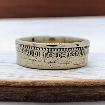 西班牙比塞塔戒指，西班牙男戒，西班牙風格男戒，西班牙錢幣男戒