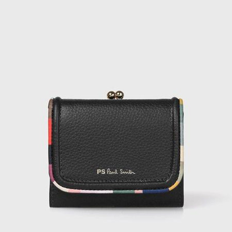 ポールスミス Paul Smith 折財布 スワールトリム がま口3つ折り財布