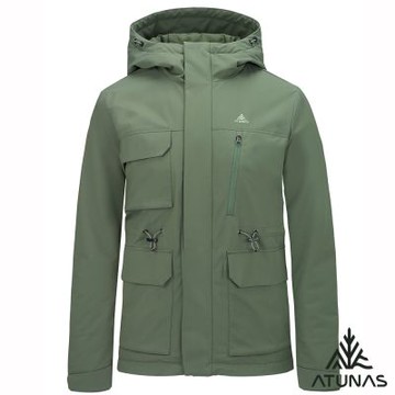 【ATUNAS 歐都納】女款防水透濕石墨烯科技纖維單件式外套A1GA2536W橄綠/保暖外套/通勤外套/風衣外套