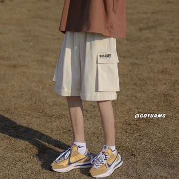 美式復古工裝短褲男夏季薄款寬松五分褲日系cityboy褲子休閑中褲