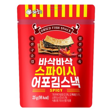 韓味不二 烤魚餅海苔脆片 辣味  25g  1個