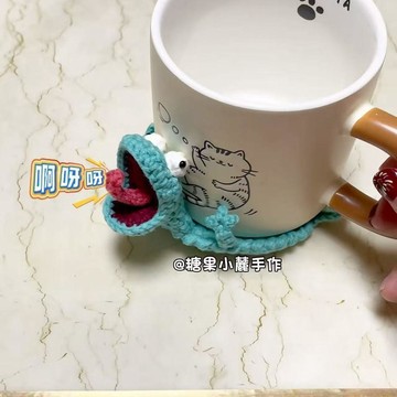 臺灣出🔥🔥可愛玩偶茶杯墊 材料包diy 杯墊 蜥蜴 交換禮物小蜥蜴湯姆杯墊可愛編織diy材料包毛線鉤針小動物手工自制