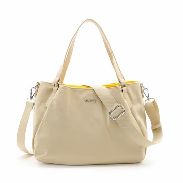 FIRANO- BEIGE防水輕量尼龍內彩色手提包/米