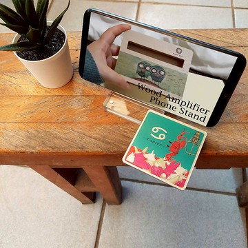 AR十二星座系列 壓克力多功能方塊手機架 巨蟹座 客製化禮物 鏡子