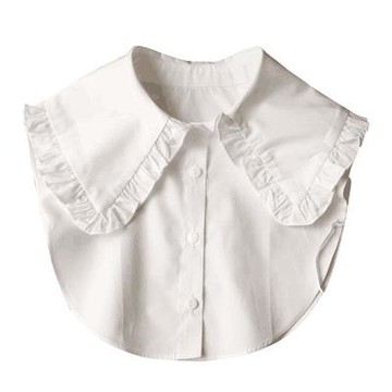 女性服飾配件 假領子女百搭假領秋冬 荷葉邊純棉假衣領純色百搭假襯衫領內搭領